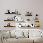 Floating Shelves for Wall Decor, Wall Mounted Wood Storage Shelf for Bedroom - Image 6