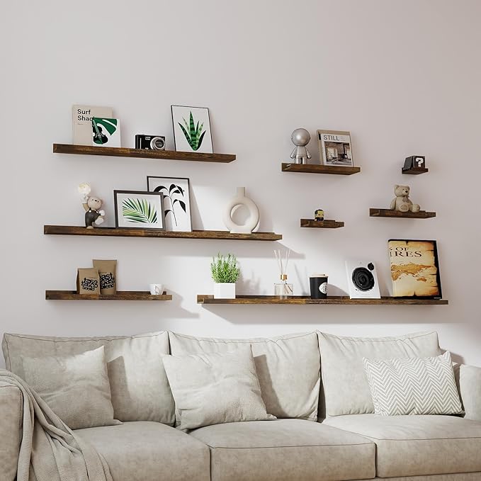 Floating Shelves for Wall Decor, Wall Mounted Wood Storage Shelf for Bedroom - Image 7