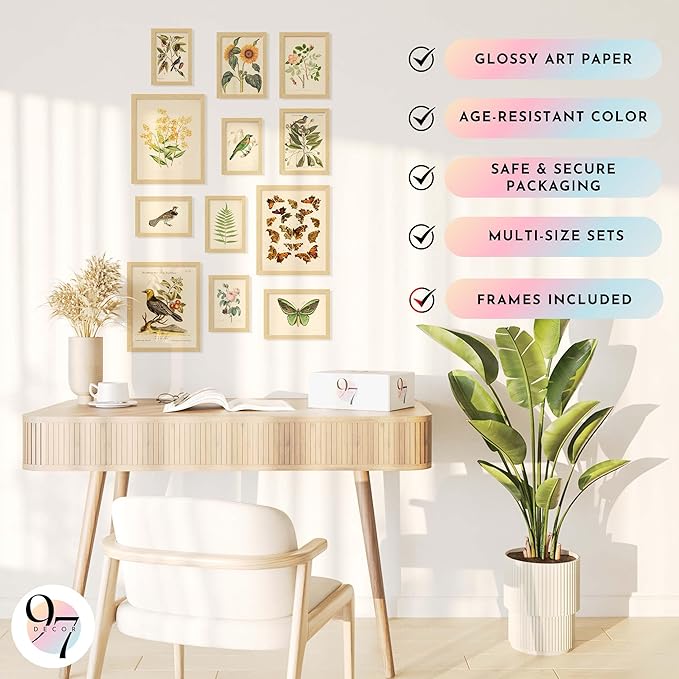 97 Decor FRAMED Vintage Botanical Prints Wall Art - Image 5