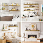 Heimlove Floating Shelves for Wall Set of 2, 9.3" Deep Wall Shelves, 39.4" W x - Image 5
