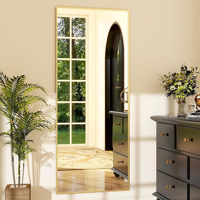 GLSLAND 64"x21" Full Length Mirror Big Standing Mirror Freestanding Hanging or - Image 2