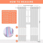 XiDi Curtains for Bedroom Decor, Kids Room Curtains for Girls Rainbow Colour - Image 8