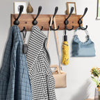 Kuhome 2pcs Coat Rack Wall Mount Wooden Hat Rack - Image 4