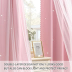 XiDi Pink Curtains for Bedroom, Girls Room Blackout Curtains, Kids Room - Image 3