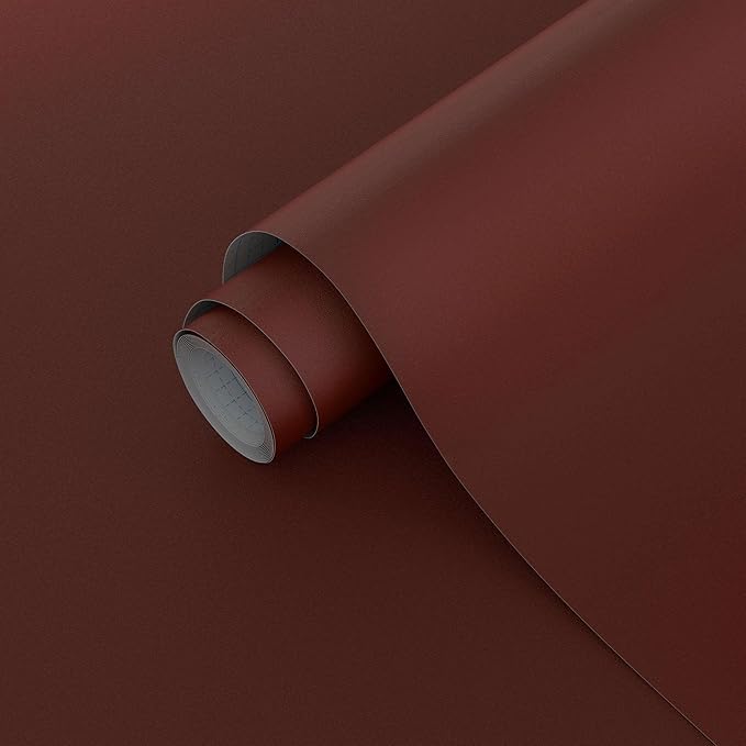 Dimoon 236"x17.7" Peel and Stick Wallpaper Dark Red Contact Paper by DIYYOURMOON