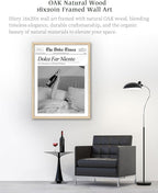 iHery Dolce Far Niente Framed Trendy NewsPaper Wall Art, Natural OAK Wood Large - Image 4