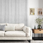 White Grey Wood Panels for Wall Slat Panel Self Adhesive Wood Slat 3D Wall - Image 2