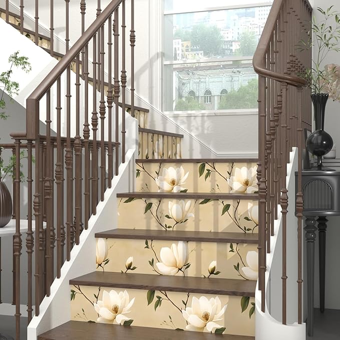 Vintage Floral Peel and Stick Wallpaper Khaki White Flowers Contact Paper - Image 8