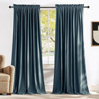 NICETOWN Blue Velvet Curtains 84 inches by NICETOWN