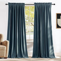 NICETOWN Blue Velvet Curtains 102 inches Long by NICETOWN