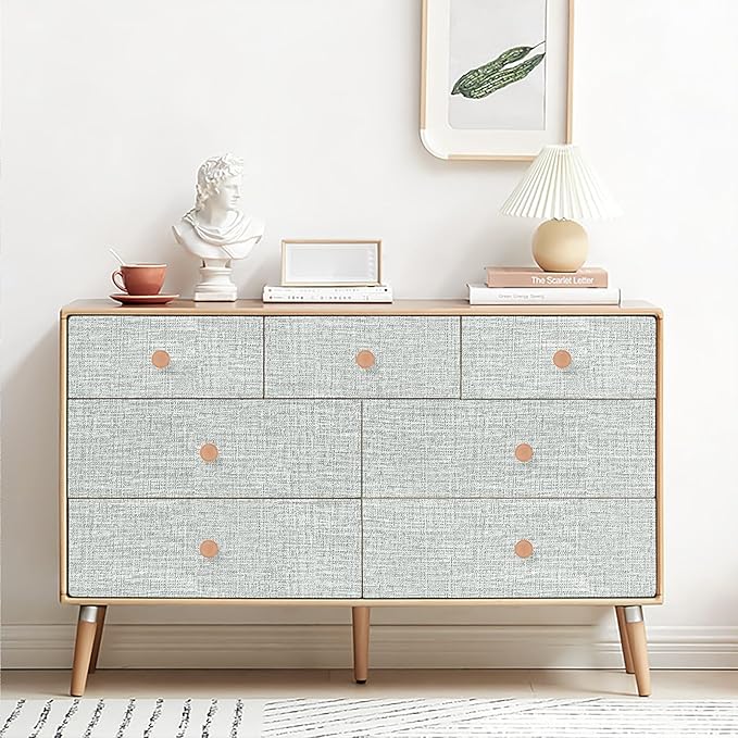 Amiya Grasscloth Grey Wallpaper Peel and Stick Faux Fabric Linen Contact Paper - Image 3