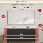 Keonjinn Black Bathroom Mirror for Over Sink, 72 x 36 Inch Large Rounded - Image 7