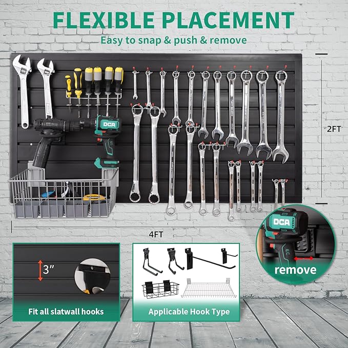FRAYSCENT Slat Wall Paneling Garage Slat Wall Storage Systems Slatwall Panels - Image 2