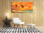 Tropical Beach Sunset Large Wall Art – Stretched & Framed Ocean Waves Canvas - Image 7