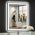 28x36 Black Framed LED Bathroom Mirror by Awandee