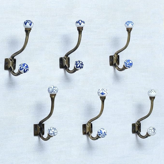Indian Shelf Pack of 12 Heavy Duty Decorative Double Hooks - Image 8