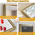 48 x 30 Gold Bathroom Mirror, Brushed Gold Beveled Bathroom Mirror, - Image 8