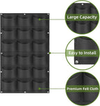 Hanging Planting Grow Bags, 18 Pockets Hanging Vertical Wall Planter Wall - Image 4