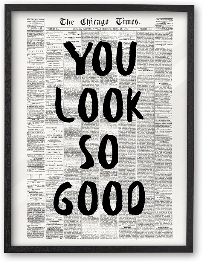 iHery Premium Natural Black OAK Wood 12x16in You Look So Good Trendy by iHery