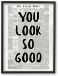 iHery Small Premium Natural Black OAK Wood 8x10in You Look So Good Trendy by iHery