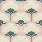 CiCiwind 17.3"×393.7" Wallpaper Peel and Stick Pink Boho Wall Paper Floral by CiCiwind