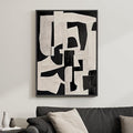 Framed Neutral Abstract Wall Art, Modern Black and Beige Canvas Prints by Cuspin