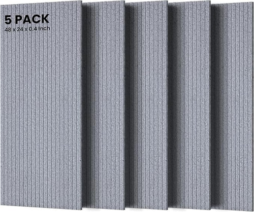 5 Pack Acoustic Panels, 47.2 x 23.6 x 0.35 Inch Sound Proof Panels by TO-TH