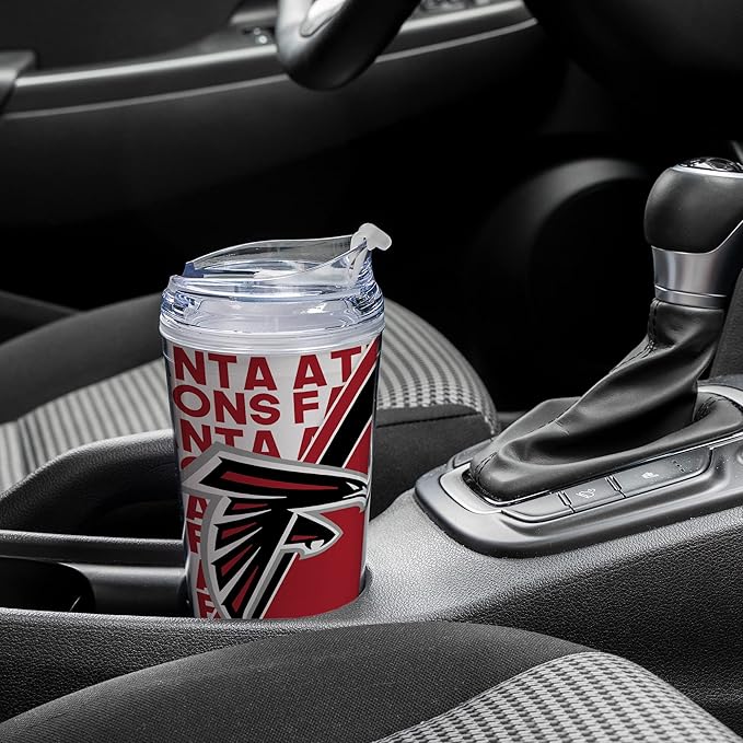 NFL Football 24oz Acrylic Tumbler with Hinged Lid, Officially Licensed Double Wall Tumbler for NFL Fans