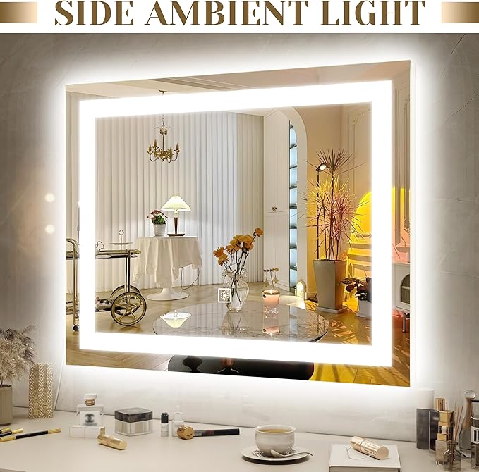 ROLOVE 22x20 Inch Lighted Vanity Mirror, 3-Mode Touch Dimming LED Lighting - Image 3