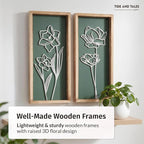 3D Floral Green Wall Art Lightweight, Wooden Ready-to-Hang Boho Framed Wall Art - Image 9
