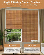 32''W X 72''H Cordless Bamboo Roman Shades - Image 3