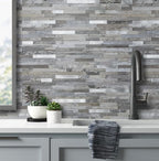 AULIGET 20 Sheets Peel and Stick Backsplash, Distressed Wood Look PVC Wall - Image 4