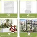Metal Planter Box with Trellis, Planter Box Trellis with Privacy Screen and - Image 4
