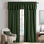 NICETOWN Velvet Cafe Windows Valance, Olive Green Window Treatment - Image 4
