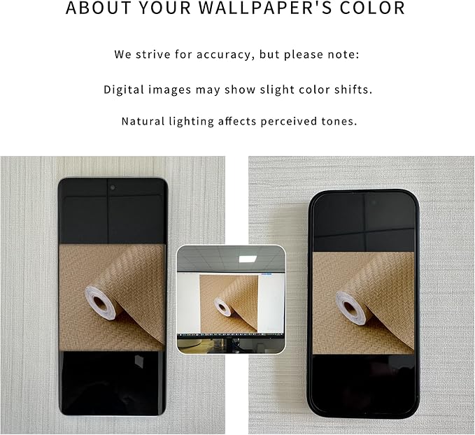 Haimin Fabric Wallpaper Textured Contact Paper Grasscloth Peel and Stick Faux - Image 3