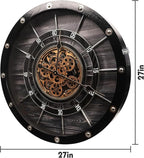 HOIBAI Wall Clock, 27 Inch Moving Gears Clock Large Wall Clock - Image 6
