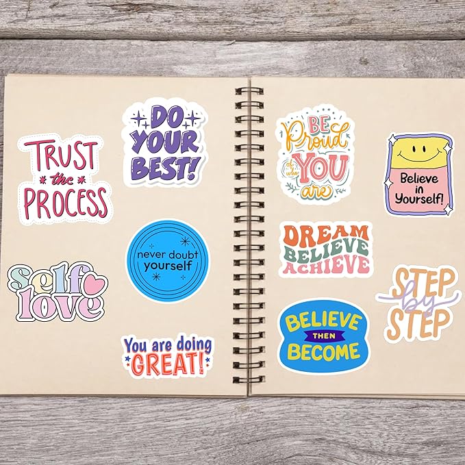 Motivational Stickers - Vinyl Inspirational Stickers for Water Bottle Laptop Decal Positive Qoute Encouraging Stickers Afirmations Encouragement Encouraging Gift Idea for Student Kids Teen