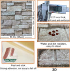 20PCS 3D Wall Panels Peel and Stick 3D Brick Wallpaper Peel and Stick Faux - Image 5