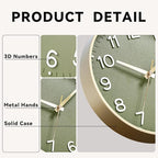 Roymnie Wall Clock Green, 10 Inch Silent Wall Clocks Battery Operated-Modern - Image 9