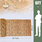 Barydat 1 Pcs 3 x 30 ft Reed Fence Roll, 85% Shade Bamboo Privacy Screen - Image 2