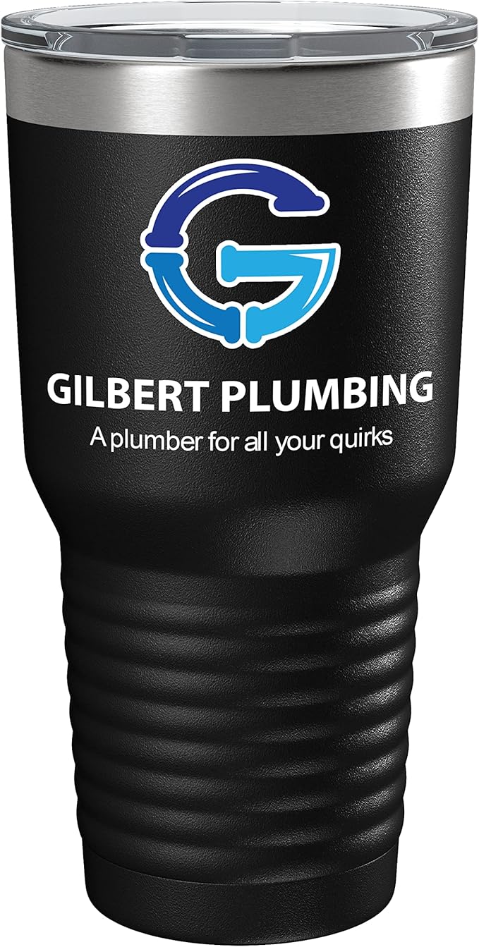 Personalized 30oz (17 Colors) Printed Insulated Stainless Steel Powder Coated Tumbler with Lid - Custom Bulk Promotional Items with your Logo - Bulk Company Small Business Party Favors (Black)