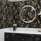 Laatse Boho Wallpaper Peel and Stick Dark Floral Wallpaper 17.5in x118in - Image 7