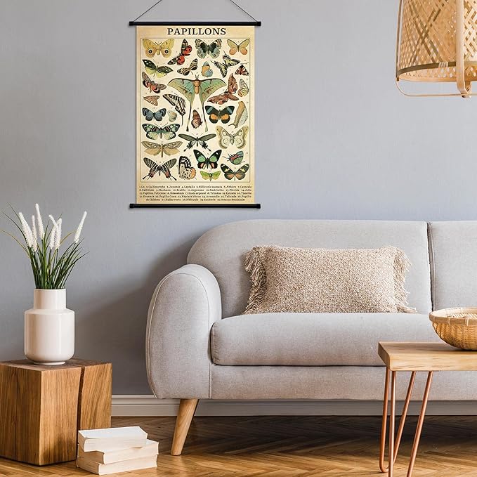 Geyee Butterfly Vintage Poster Wall decor Rustic Hanging Art Illustrative - Image 2