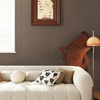 CRE8TIVE Dark Brown Grasscloth Wallpaper Textured Wallpaper Stick and Peel - Image 3