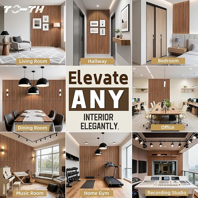TO-TH Wood-Look Acoustic Panel, 4 Pack 47.2” x 23.6” Soundproof Wall Panels - Image 8