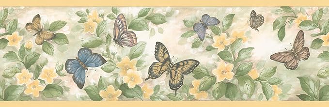 Brewster 137B38633 Kitchen Bath Bed Resource III Butterflies Wall Border by Unknown