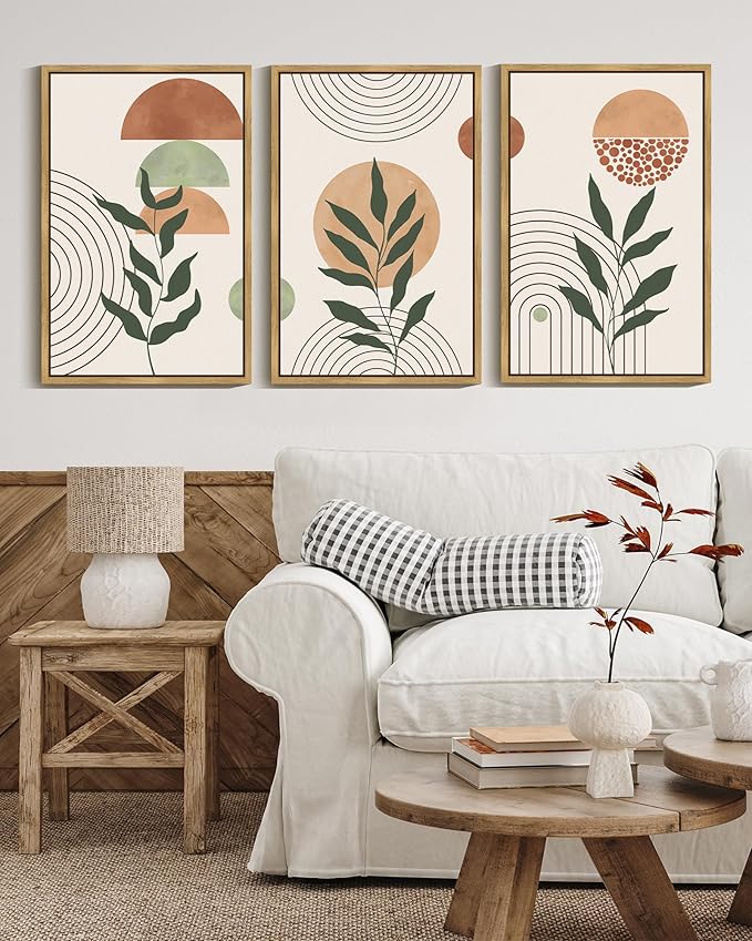 PHOPAGO Boho Wall Art Sage Plant Botanical Bohemain Framed Wall Printing Large - Image 6