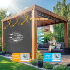 8'W x 8'H Gray Patio Shades Roll up Outdoor Roller Shade Crank Wand Blind - Image 2