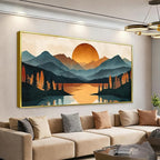 Colorful Mountain Boho Wall Art by Suconvng
