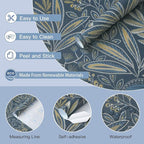 Safiyya Blue Vintage Floral Wallpaper Peel and Stick Contact Paper 17.3" x 197" - Image 6